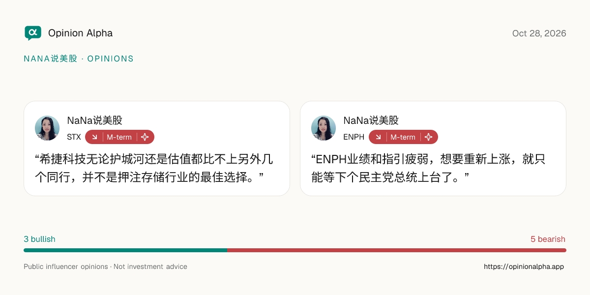 NaNa说美股 on Oct 28, 2026: STX, ENPH, NXPI